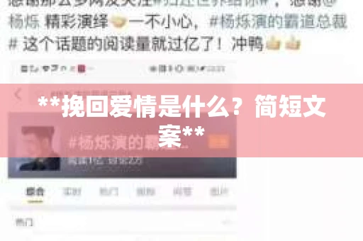 **挽回爱情是什么?简短文案** **挽回爱情是什么?简短文案**