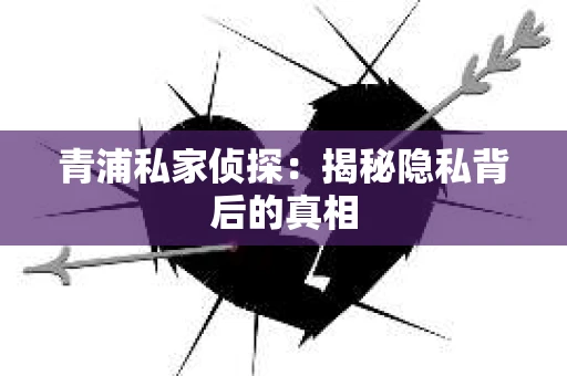 青浦私家侦探：揭秘隐私背后的真相