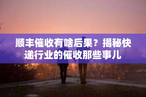 顺丰催收有啥后果？揭秘快递行业的催收那些事儿