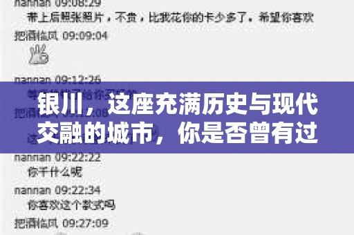 银川，这座充满历史与现代交融的城市，你是否曾有过这样的疑问：银川有私家侦探公司吗？今天，就让我带你一起揭开这个谜团。