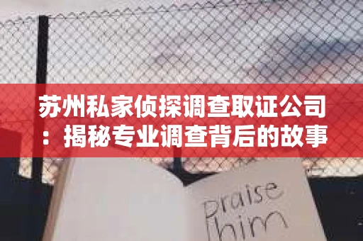 苏州私家侦探调查取证公司：揭秘专业调查背后的故事