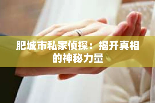 肥城市私家侦探：揭开真相的神秘力量