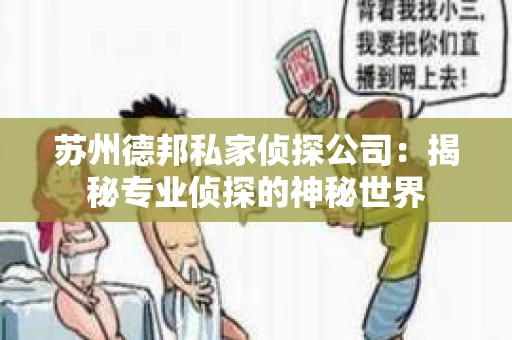 苏州德邦私家侦探公司：揭秘专业侦探的神秘世界
